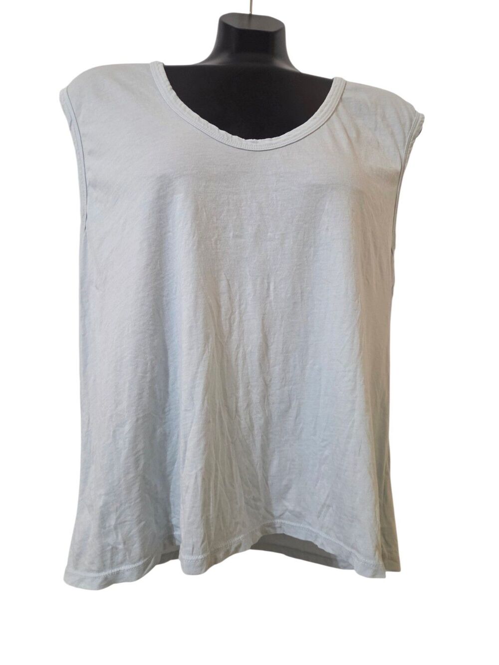 Xirena Sleeveless Tank Top Tunic High Low Hem Light Blue Women's M Cotton G2.1